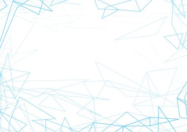 Geometrik basit minimalist arkaplan. Farklı şekillerde mavi üçgenler. Parlak yaratıcı simetrik doku.