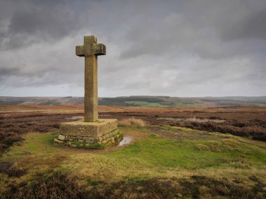 Ana Cross, Kuzey York Moors Ulusal Parkı 'ndaki Rosedale Vadisi' ne bakan Spaunton Moor 'un tepesinde duran antik bir taş heykel.