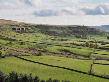 Rosedale Demiryolu 'ndaki Doğu Rosedale Madenlerinin kalıntıları, Kuzey York Moors Ulusal Parkı, İngiltere