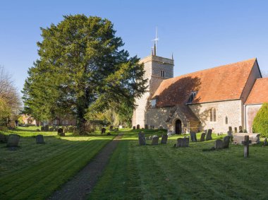 St Mary the Virgin Church in the village of Bucklebury which dates from the second half of the 11th century, Berkshire, UK