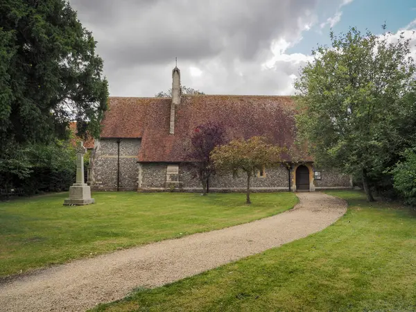 stock image The Church of St James the Greater in Eastbury, Lambourn Downs, built in the mid-1850s and designed by the English architect George Edmund Street, Berkshire, UK