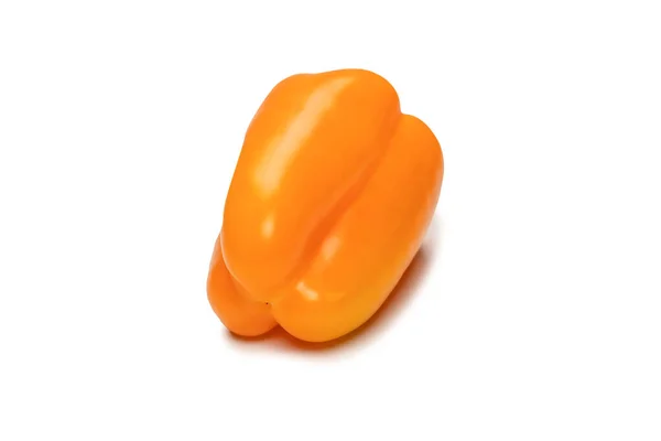 Orange Bell Pepper Isolated White Background Top View Copy Space — Stok fotoğraf