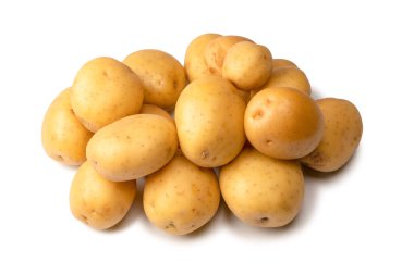 A group of fresh tasty potato isolated on a white background. 