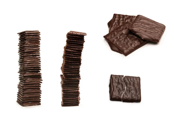 Темні Шоколадні Цукерки Ізольовані Білому Тлі — стокове фото