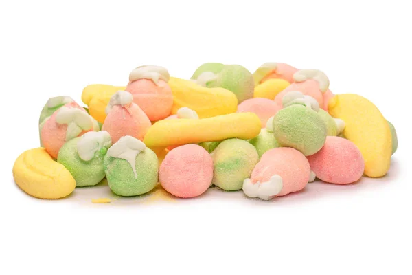 Mix Jelly Colorful Candys Marshmallows Isolated White Background — Stock fotografie