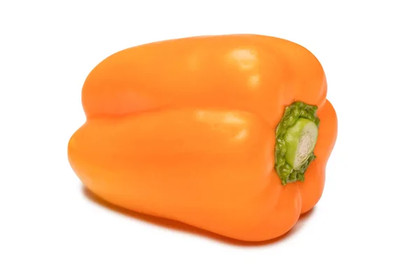 Orange Bell Pepper Isolated White Background Top View Copy Space — стоковое фото
