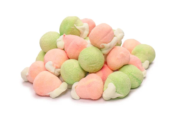 Marshmallow Fruit Candys Isolated White Background 图库图片