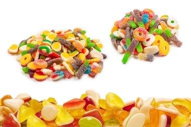 Lezzetli jelibon şekerler. Üst görünüm. 