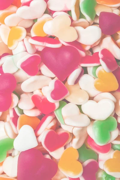Sulu Renkli Jöleli Şekerler Şekerleme Kalpler — Stok fotoğraf