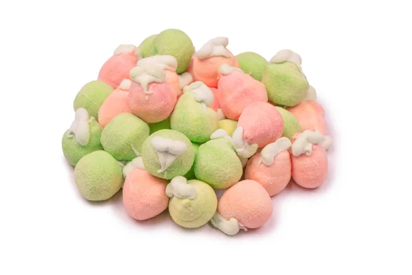 Marshmallow Fruit Candys Isolated White Background — Stock Photo, Image