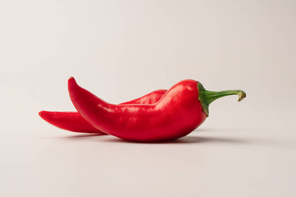 Red hot chili pepper isolated on a white background. 