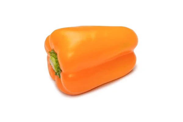 Orange Bell Pepper Isolated White Background Top View Copy Space — Fotografia de Stock