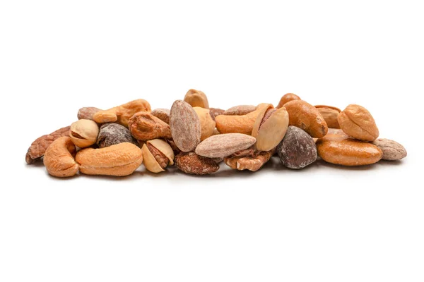Míchané Chutné Slané Ořechy Skupina Mandlí Pistácií Vlašských Ořechů Makadamií — Stock fotografie