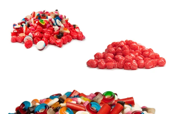 Lekkere Mix Van Gelei Kleurrijke Snoepjes Geïsoleerd Een Witte Achtergrond — Stockfoto