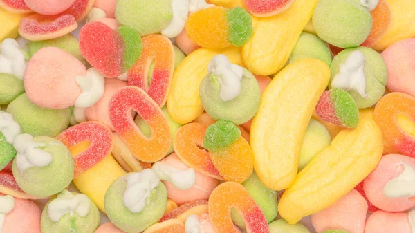 Mix Jelly Colorful Candys Marshmallows Background — Foto Stock