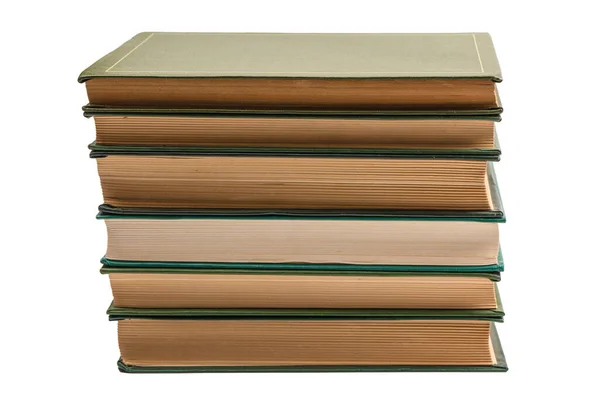 Livros Antigos Isolados Fundo Branco — Fotografia de Stock