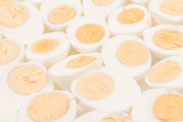 Fondo Huevos Medio Cocidos Vista Superior —  Fotos de Stock