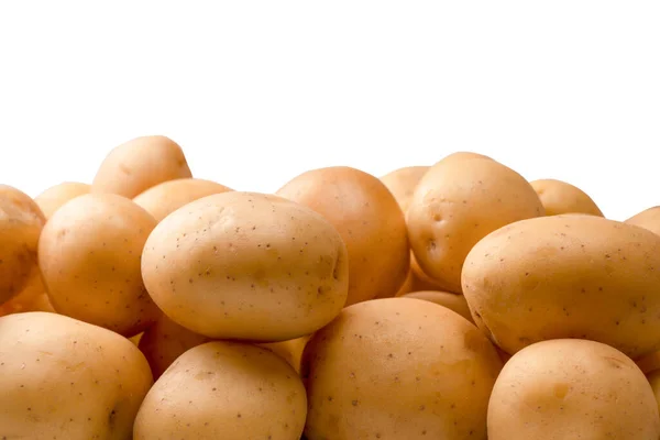Group Fresh Tasty Potato Isolated White Background — ストック写真