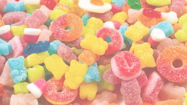 Çeşit çeşit şekerleme. Üst Manzara. Jöleli şekerler.