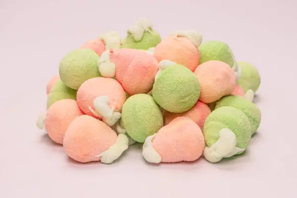 Marshmallow Fruit Candys Isolated White Background — Fotografia de Stock