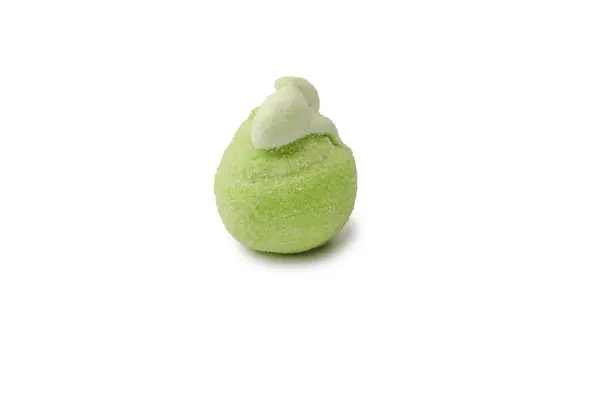 Green Marshmallow Candy Isolated White Background — Stok fotoğraf