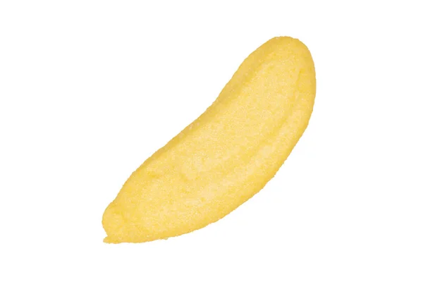 Yellow Banana Marshmallow Candy Isolated White Background — Stok fotoğraf