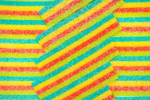 Różne Kolorowe Żelkowe Cukierki Widok Góry Żelowe Pączki Żelki — Zdjęcie stockowe