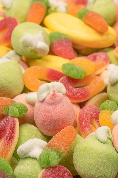 Mix Jelly Colorful Candys Marshmallows Background — Fotografia de Stock