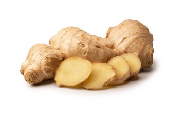 Zencefil Kökü Beyaz Arkaplanda İzole Edildi.