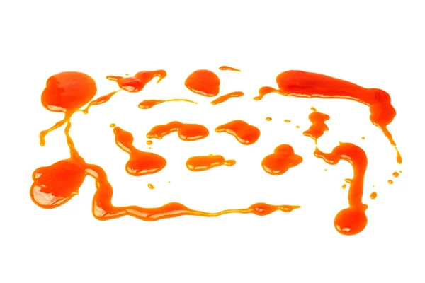 橙汁溅在白色的背景上 顶部视图 — 图库照片