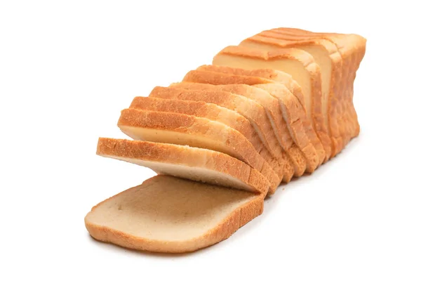 Leckere Brotscheiben Isoliert Auf Weißem Hintergrund Draufsicht — Stockfoto