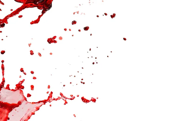 Éclaboussures Rouges Isolées Sur Fond Blanc — Photo