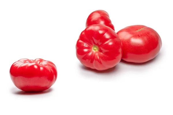 Κόκκινη Φρέσκια Ντομάτα Απομονωμένη Λευκό Φόντο — Φωτογραφία Αρχείου