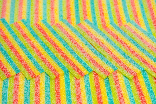 Różne Kolorowe Żelkowe Cukierki Widok Góry Żelowe Pączki Żelki Izolacja — Zdjęcie stockowe