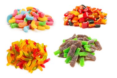 Sulu renkli jöleli şekerler. Şekerleme. Yılanlar.. 