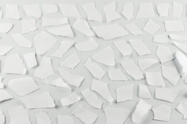 Boş beyaz kağıt parçaları izole edilmiş. Metin veya tasarım için boşluk. 