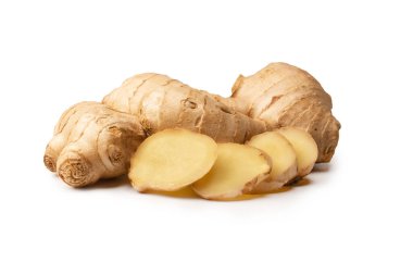 Zencefil Kökü Beyaz Arkaplanda İzole Edildi.