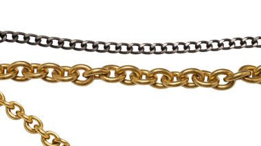 Beyaz arka planda izole edilmiş çelik zincir.. 