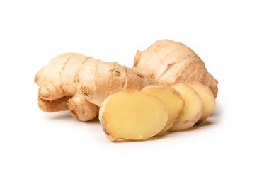 Zencefil Kökü Beyaz Arkaplanda İzole Edildi.