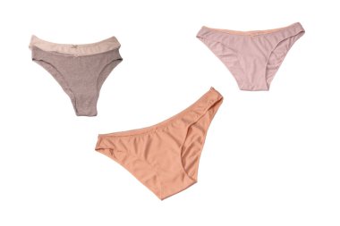 Women cotton panties isolated on a white background. 