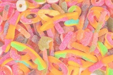 Çeşit çeşit şekerleme. Üst Manzara. Jöleli şekerler.