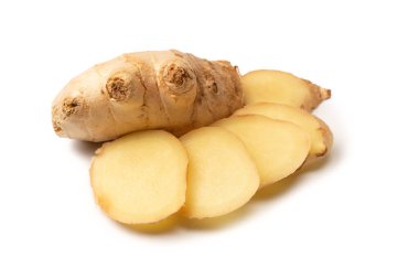 Zencefil Kökü Beyaz Arkaplanda İzole Edildi.