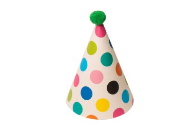 Bright and colorful birthday cap isolated on a white background. Holidays cocept. 