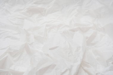 Arkaplan olarak plastik torba. Üst görünüm.