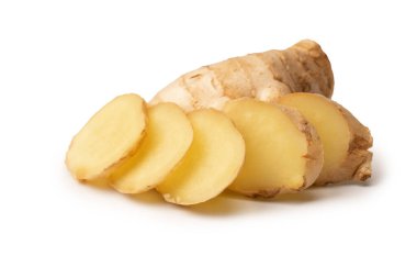 Zencefil Kökü Beyaz Arkaplanda İzole Edildi.