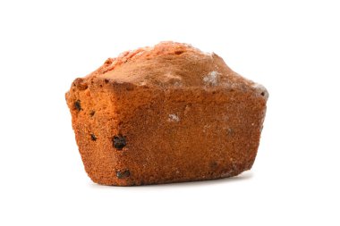 A cupcake with raisins isoalted on a white background. Muffin. 