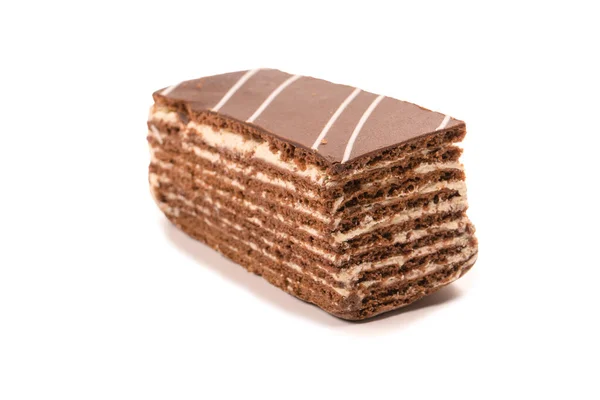 Шоколадний Торт Ізольований Білому Тлі Вид Зверху — стокове фото