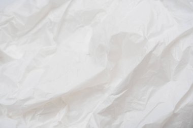 Arkaplan olarak plastik torba. Üst görünüm.