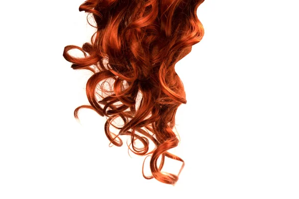 Red Hair Isolated White Background Curly Red Hair — Stock Photo, Image