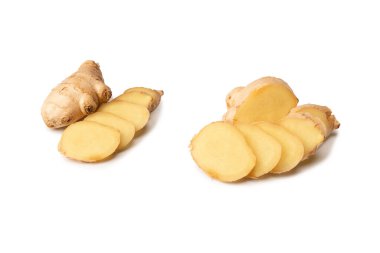 Zencefil Kökü Beyaz Arkaplanda İzole Edildi.